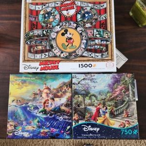 Disney & Thomas Kincade Little Mermaid and Snow White Puzzles